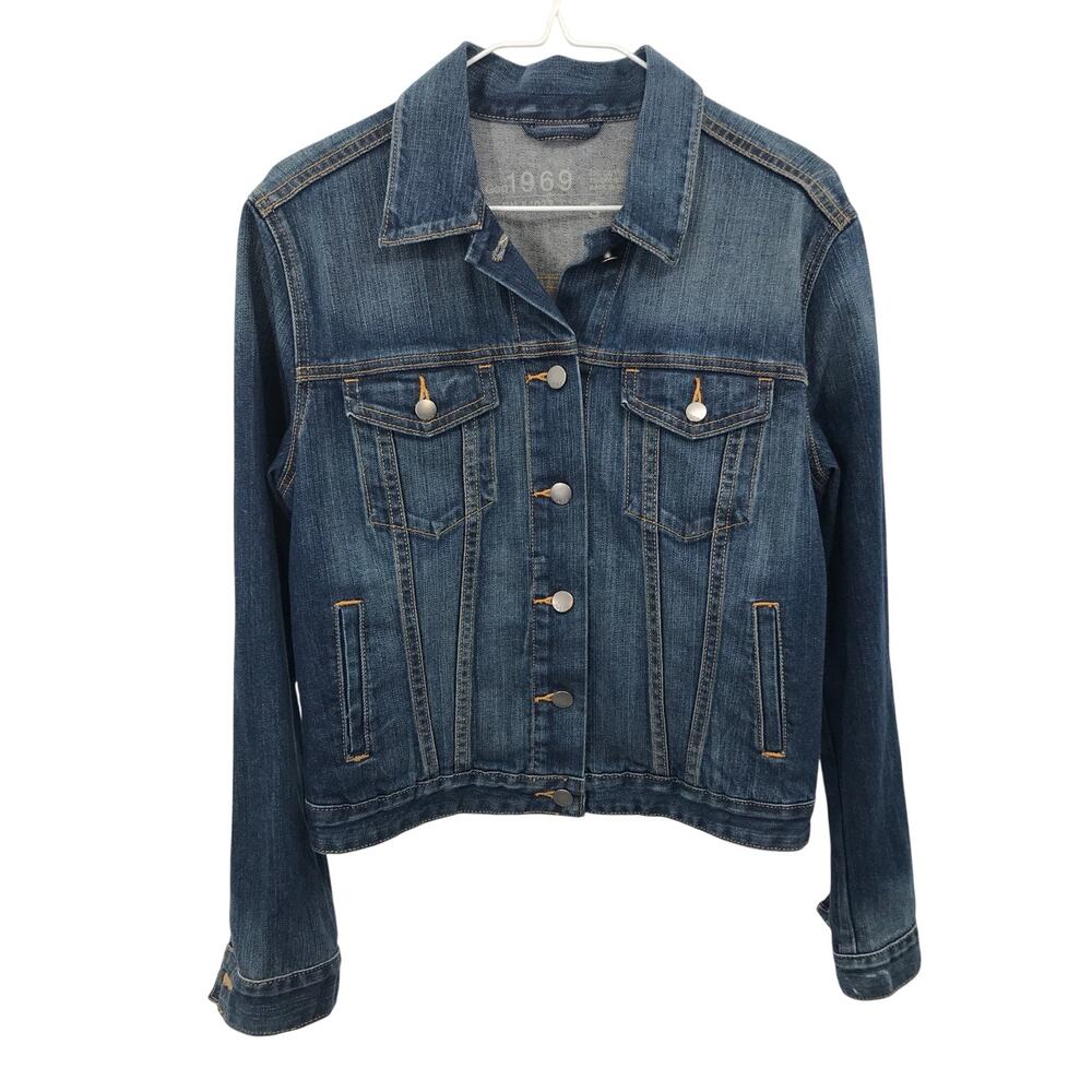GAP 1969 Icon Flap Pocket Blue Jean Denim Jacket S Country Blue